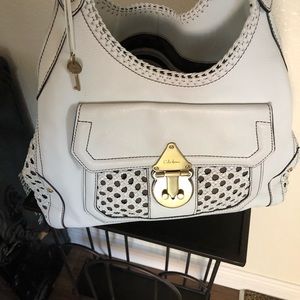 Cole Hahn leather handbag, off white